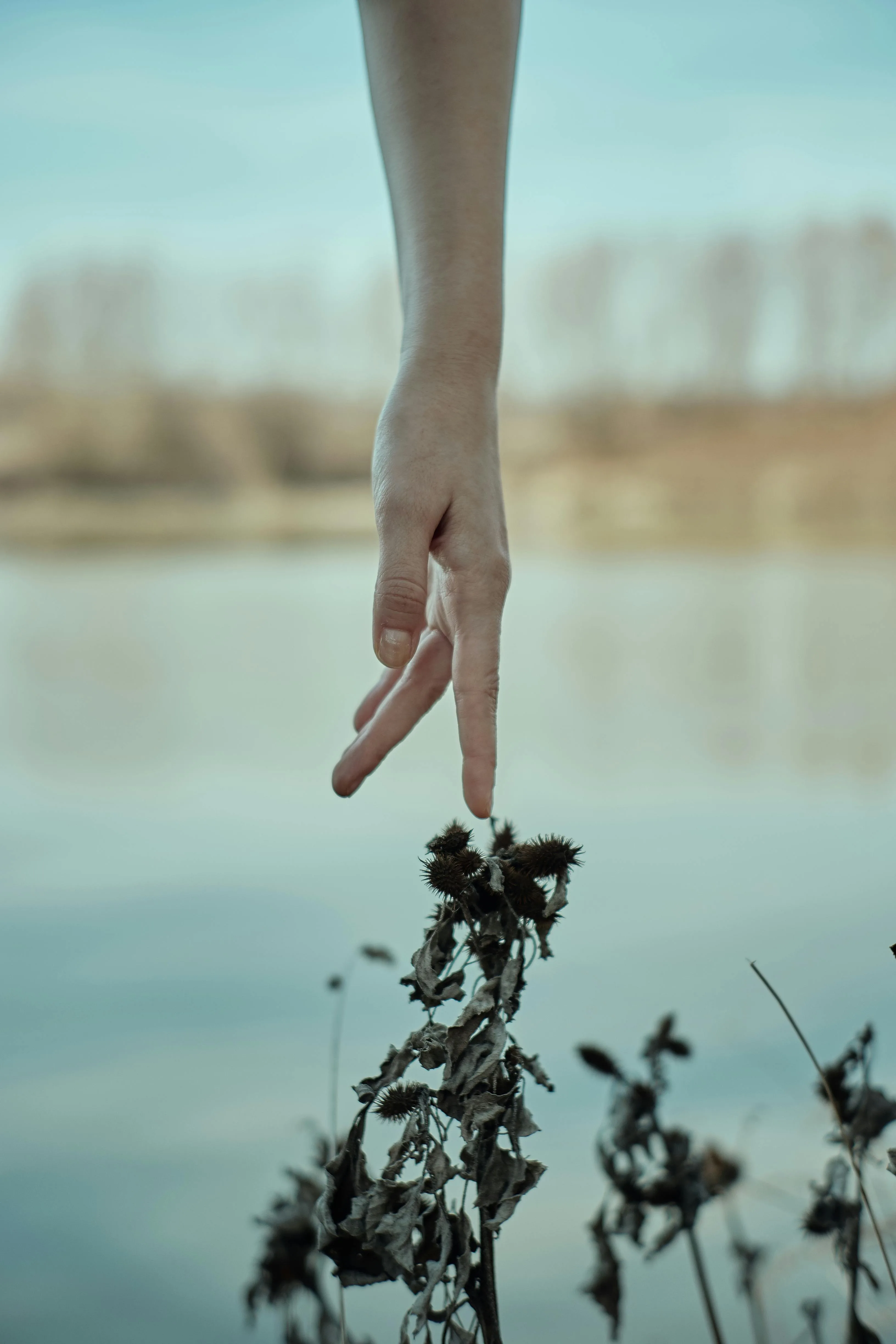 Hands held together during a session